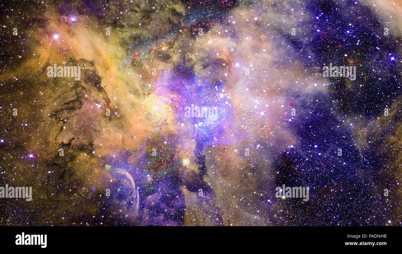 Starry deep outer space - nebula and galaxy Stock Photo - Alamy