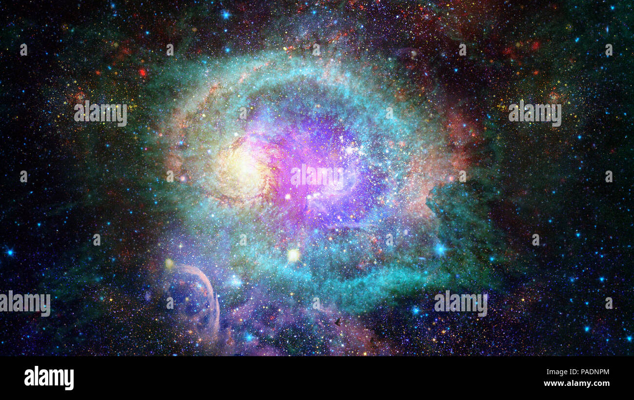 Starry deep outer space - nebula and galaxy Stock Photo - Alamy