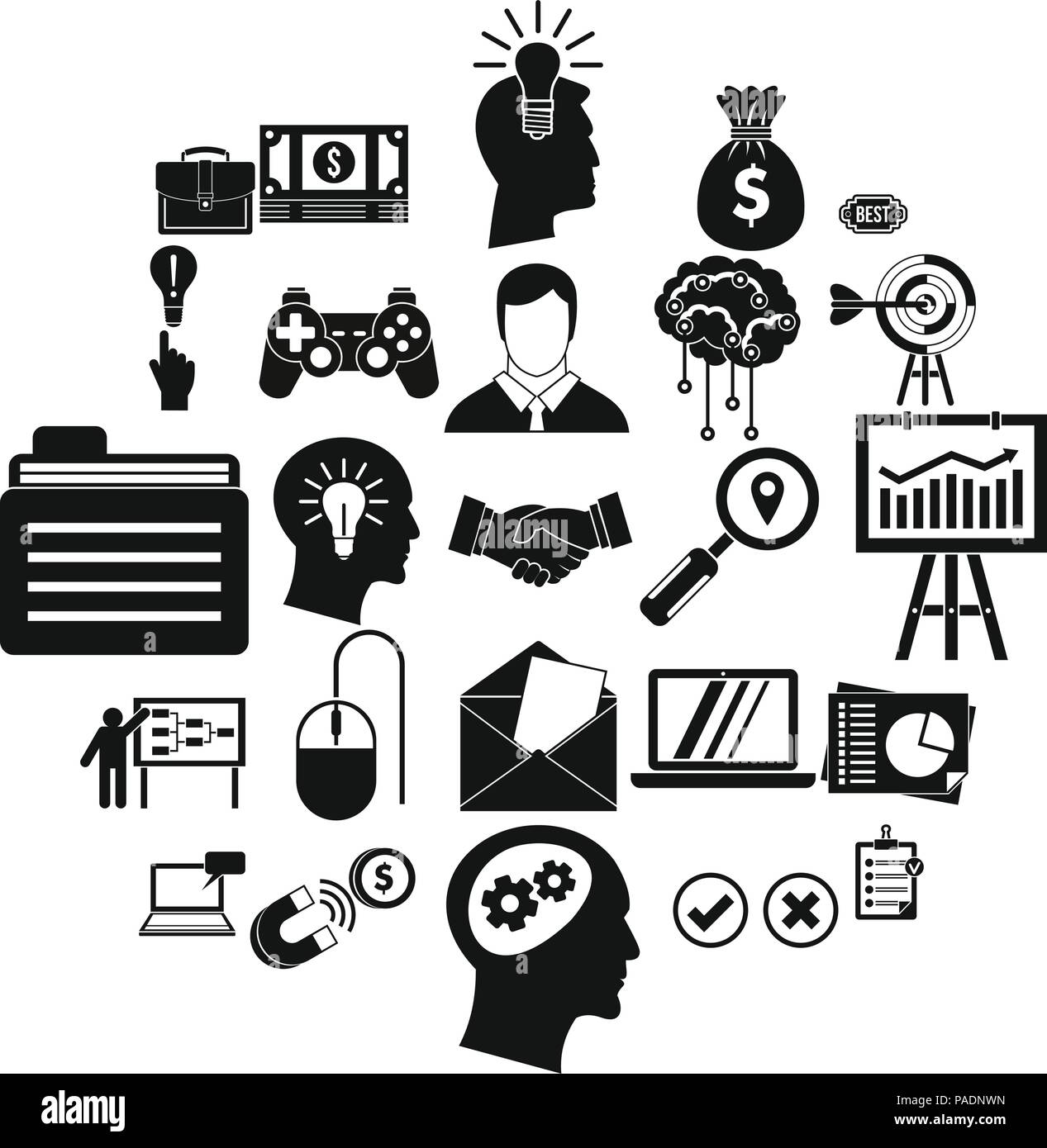Creating game icons set, simple style Stock Vector Image & Art Alamy