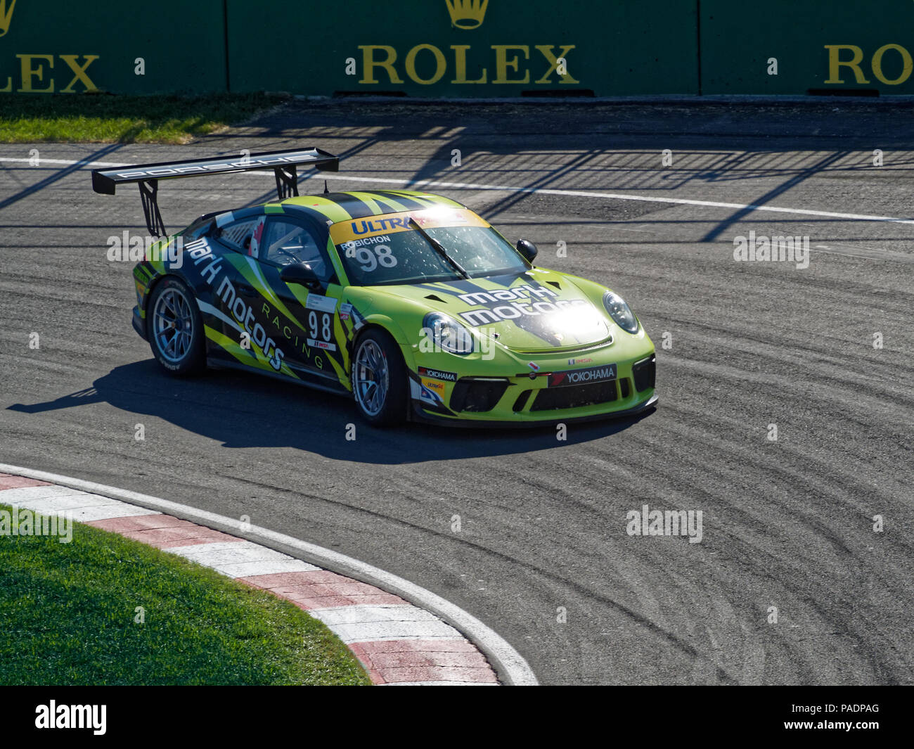 Montreal, Canada. Porsche GT3 Cup Challenge race at the Grand Prix of Canada , Circuit Gilles-Villeneuve. Stock Photo