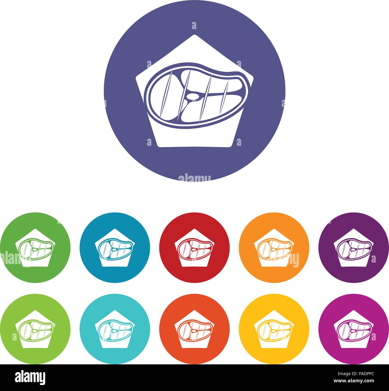 Meat icons set vector color Stock Vector Image & Art - Alamy