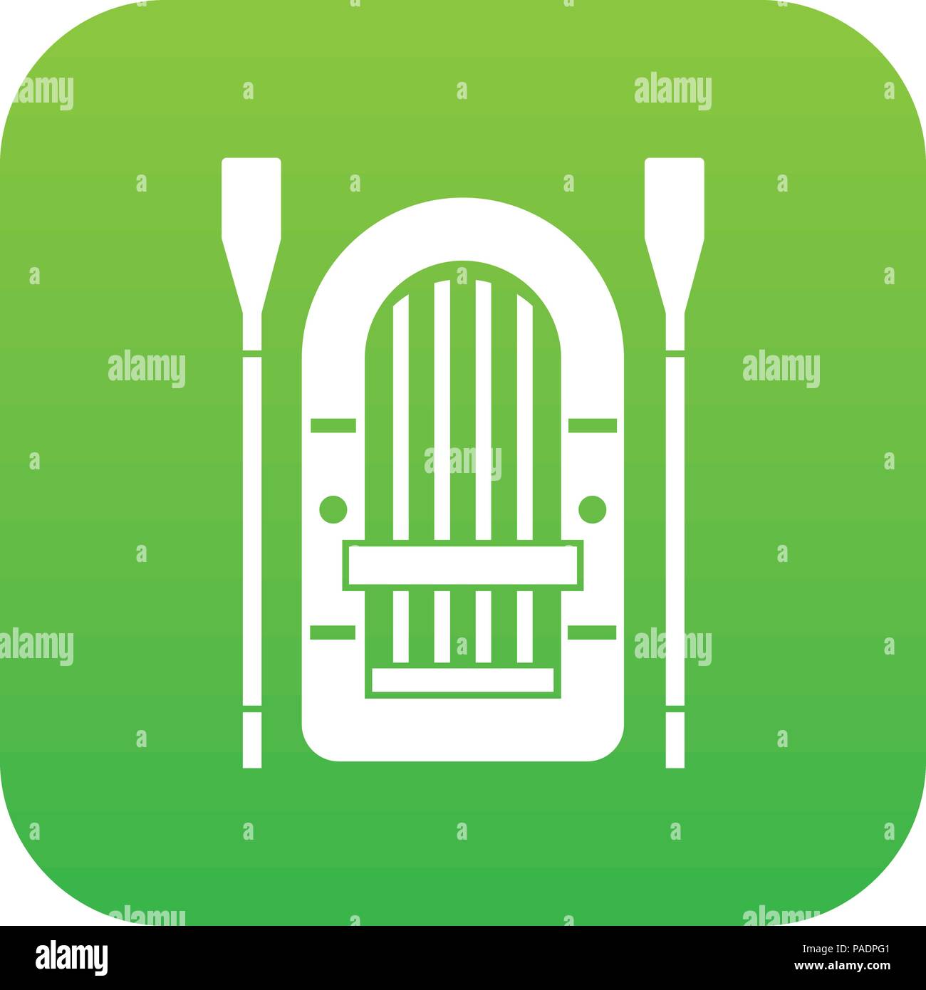 Boat with paddles icon digital green Stock Vector Image & Art - Alamy