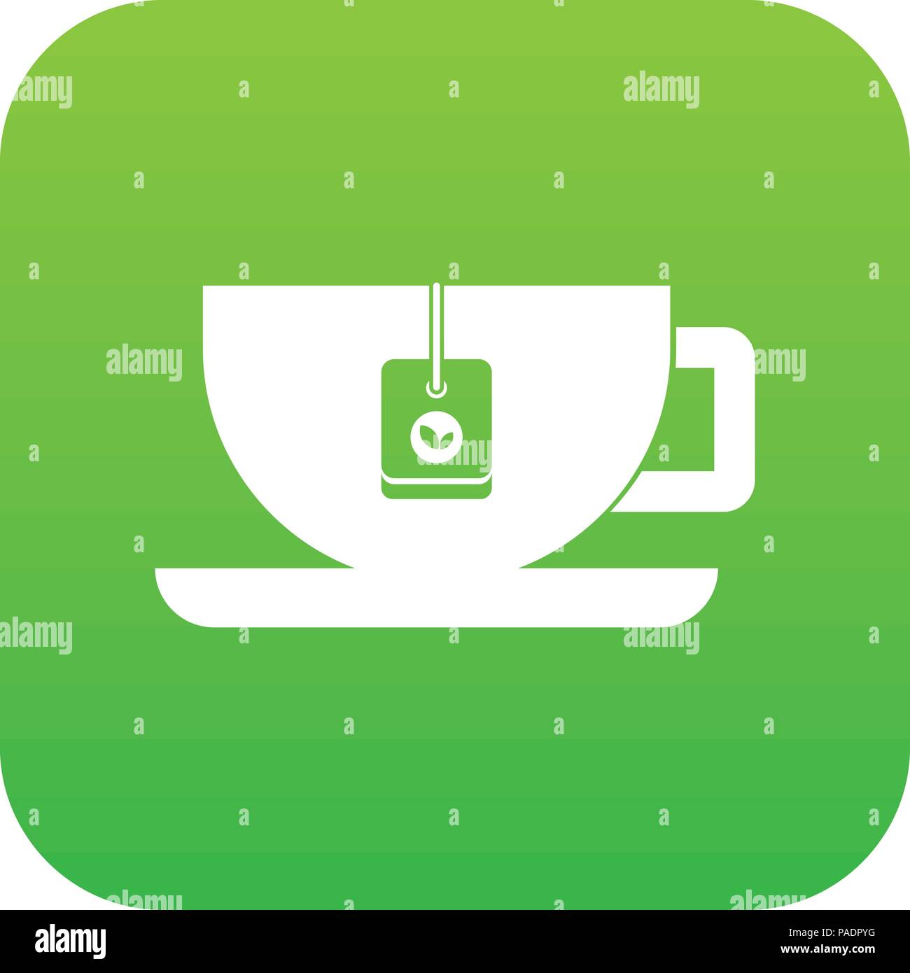 Cup of tea with tea bag icon digital green Stock Vector Image & Art - Alamy