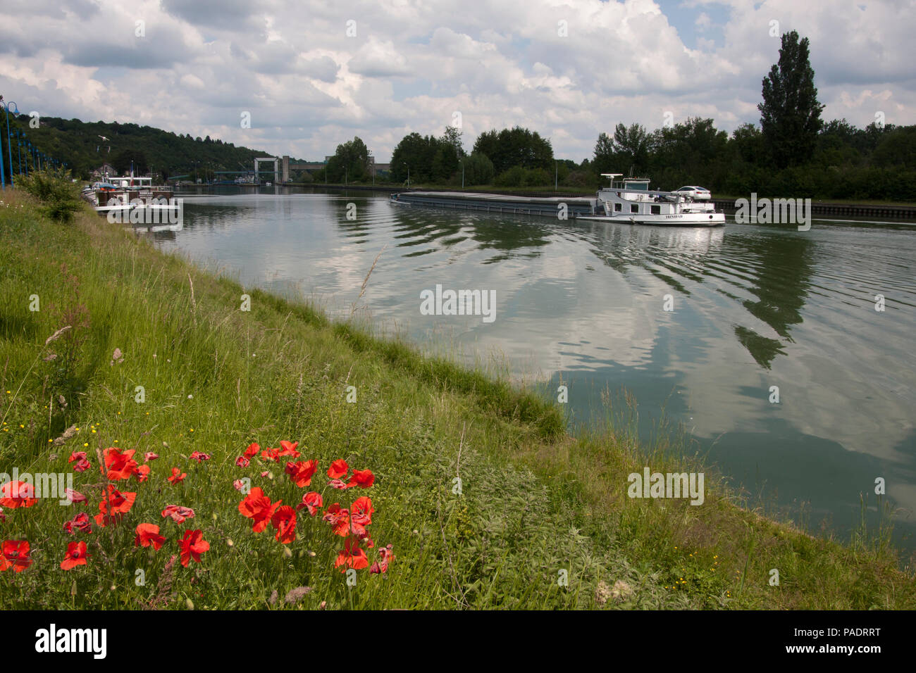 River Seine at Rolleboise en Seine, Yvelines district of Ile de France, north central Normandy, France Stock Photo