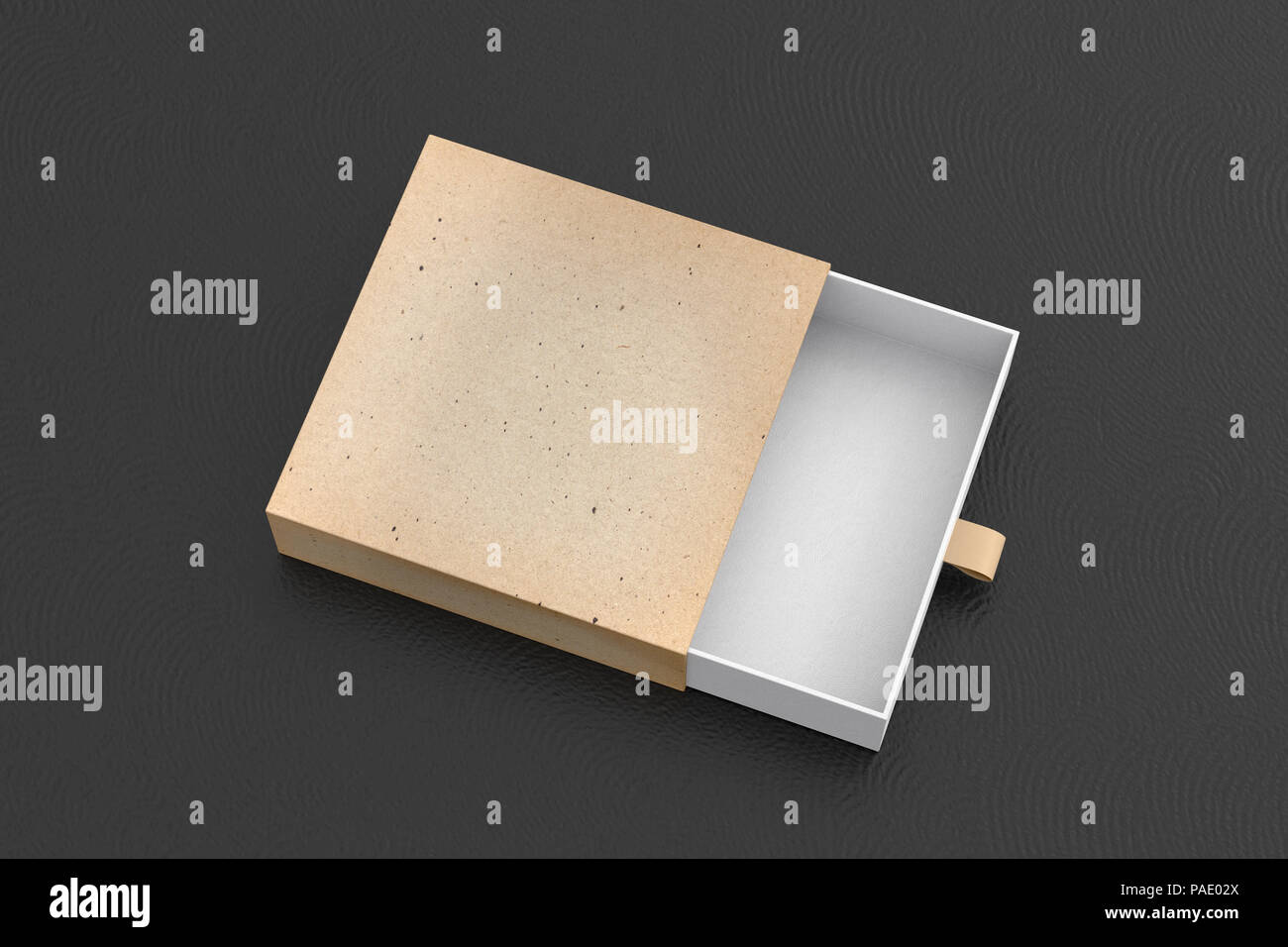 Opened empty vintage drawer sliding box on black background. Isolated ...