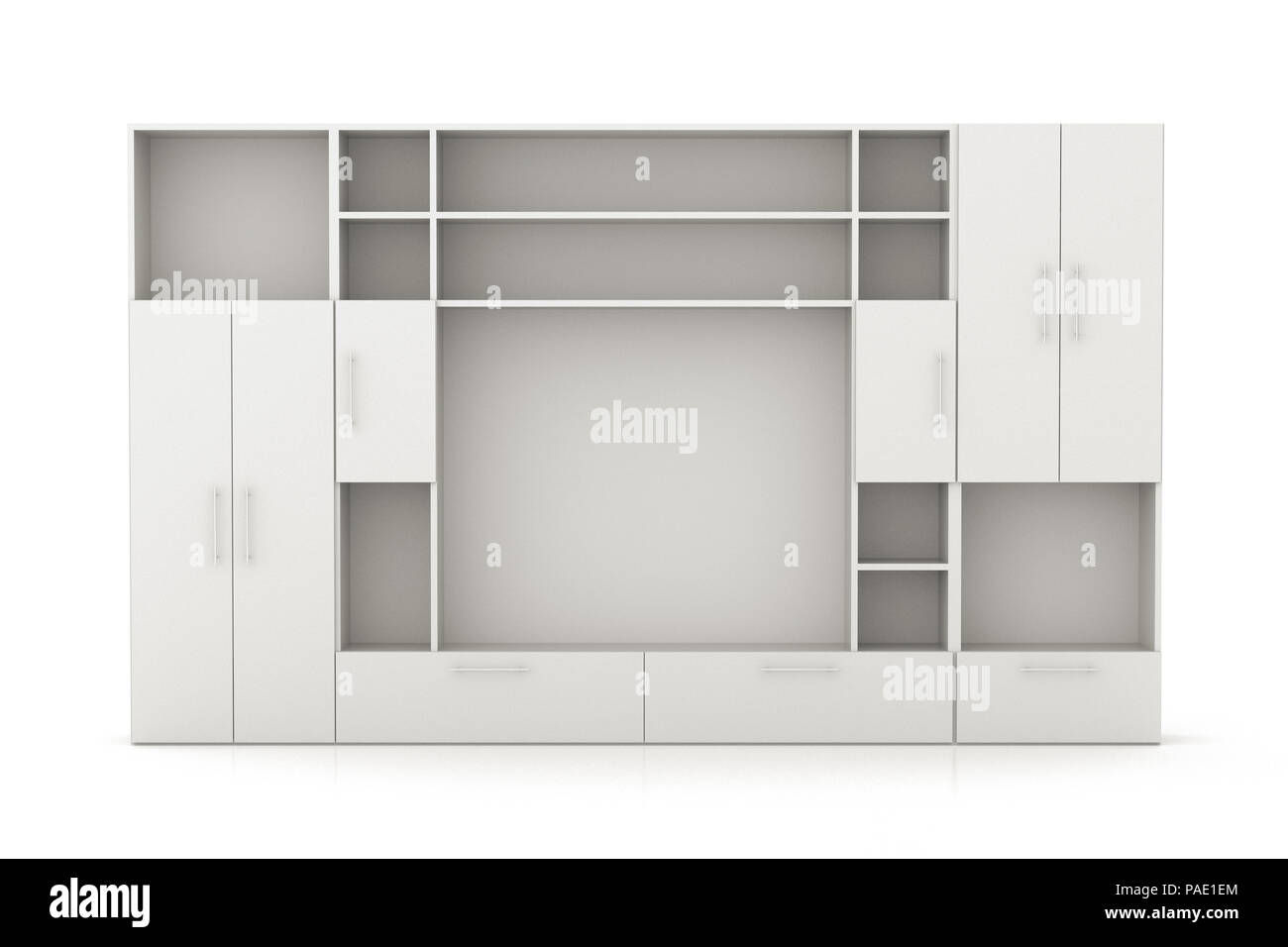 Empty white closet wardrobe isolated on white Stock Photo