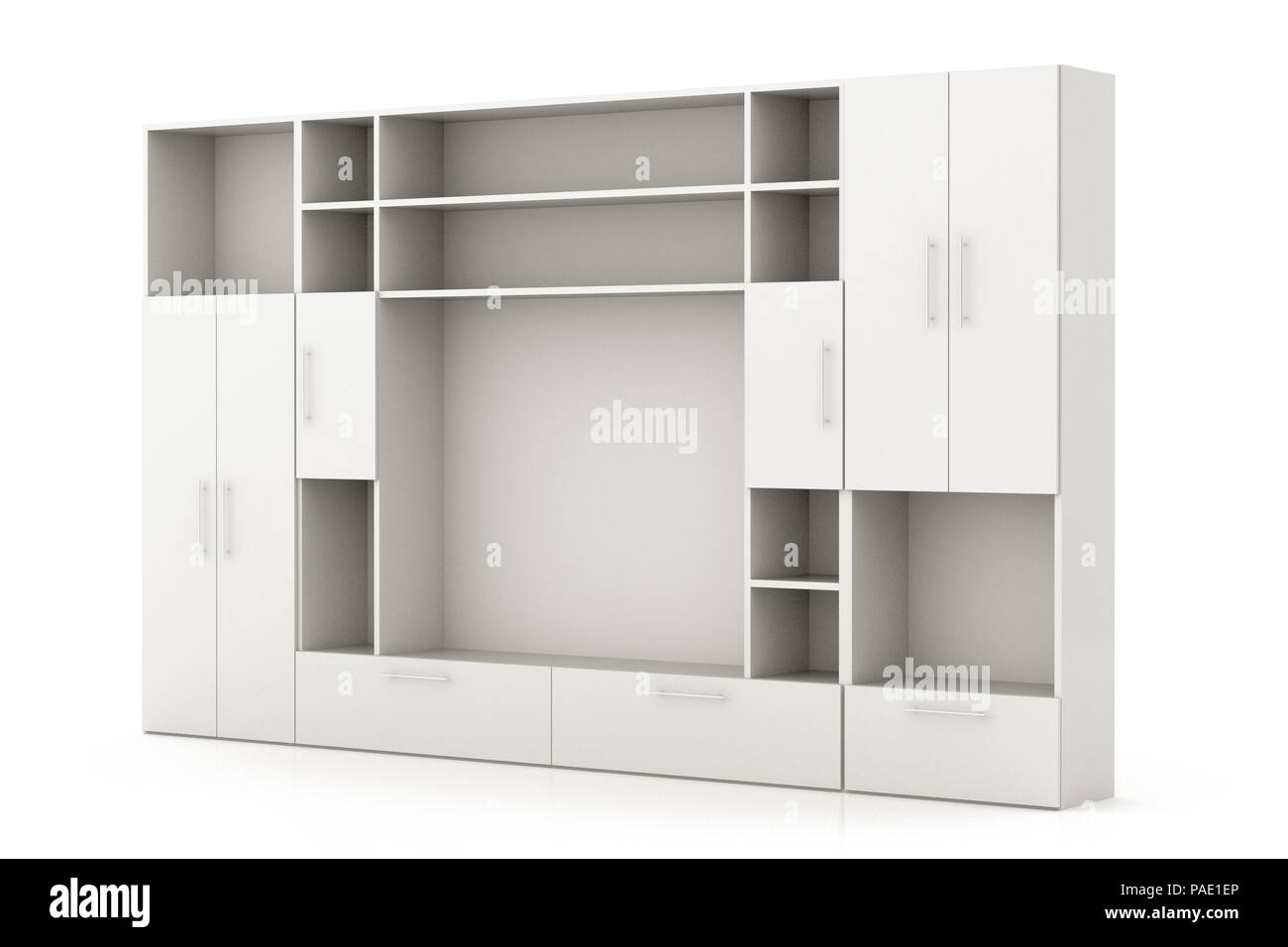 Empty white closet wardrobe isolated on white Stock Photo