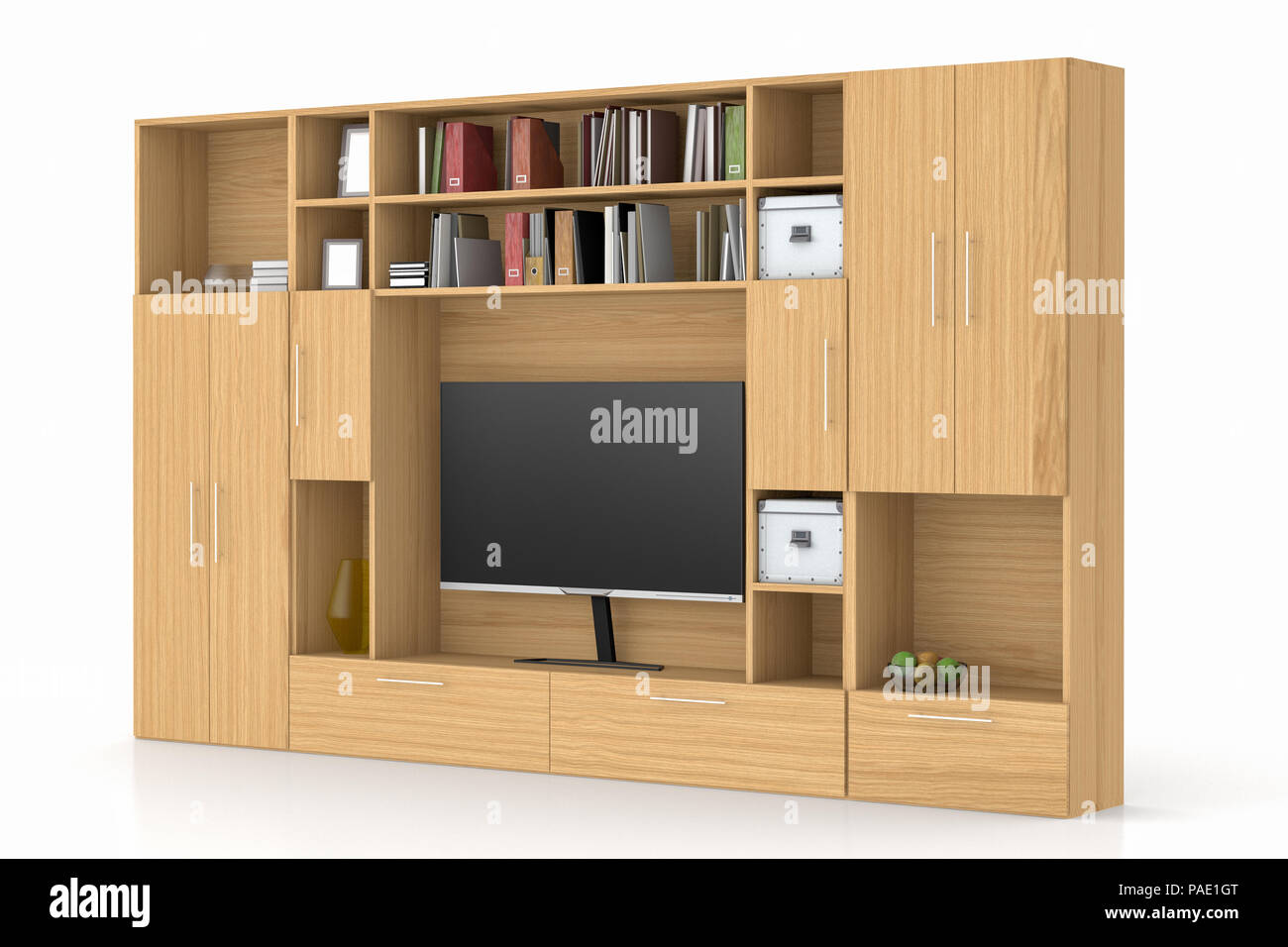 Wooden and Pop Color Closet, White Painted TV Background, LED Light, Smart  TV For Classic Bedroom 3D rendering 30816098 Stock Photo at Vecteezy