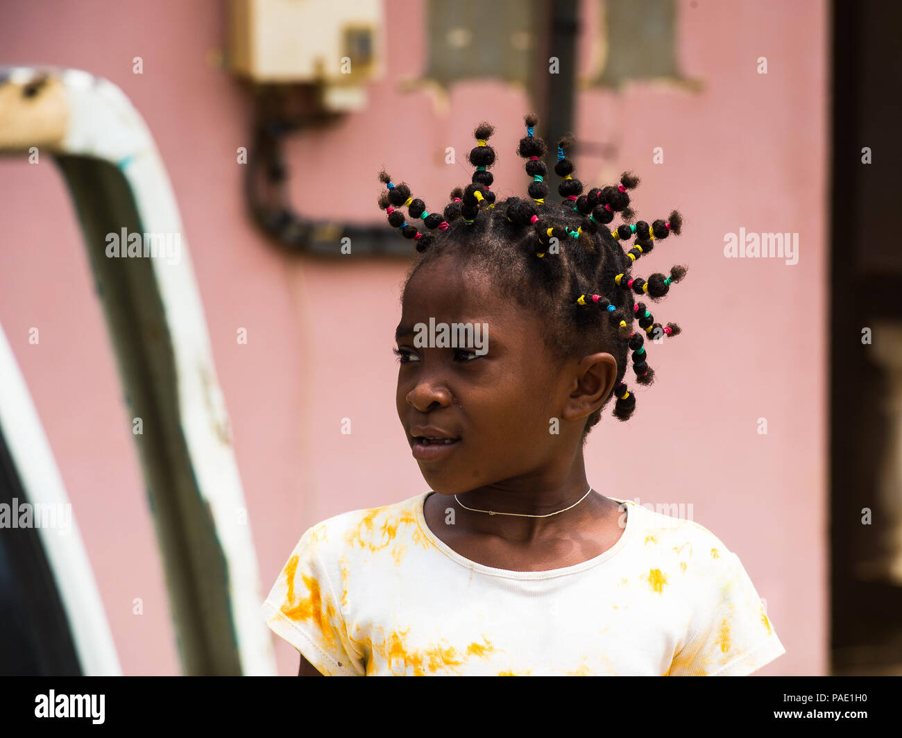 Gabon March 6 2013 Unidentified Gabonese Little Girl With