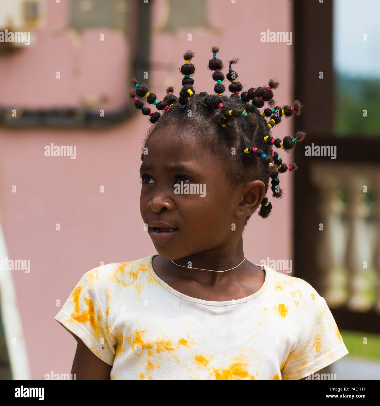 Gabon March 6 2013 Unidentified Gabonese Little Girl With