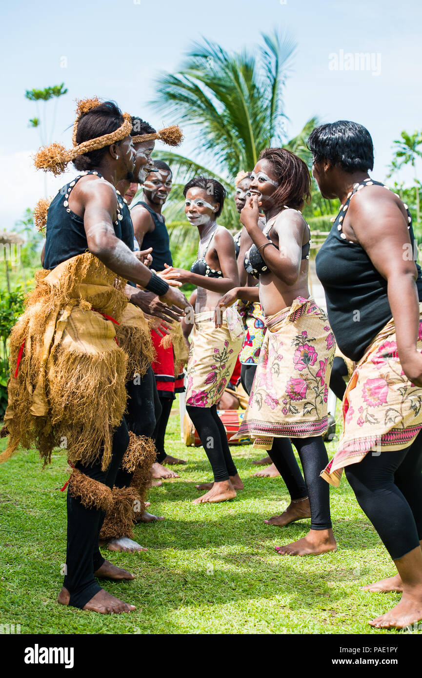 FRANCEVILLE, GABON - MARCH 6, 2013: Unidentified Gabonese people in