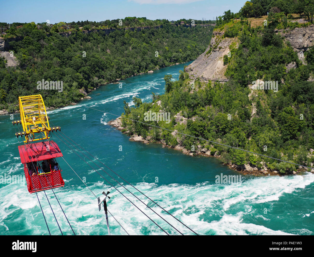 Cable car, Whirlpool Rapids in Niagara River, Ontario, Canada Stock Photo