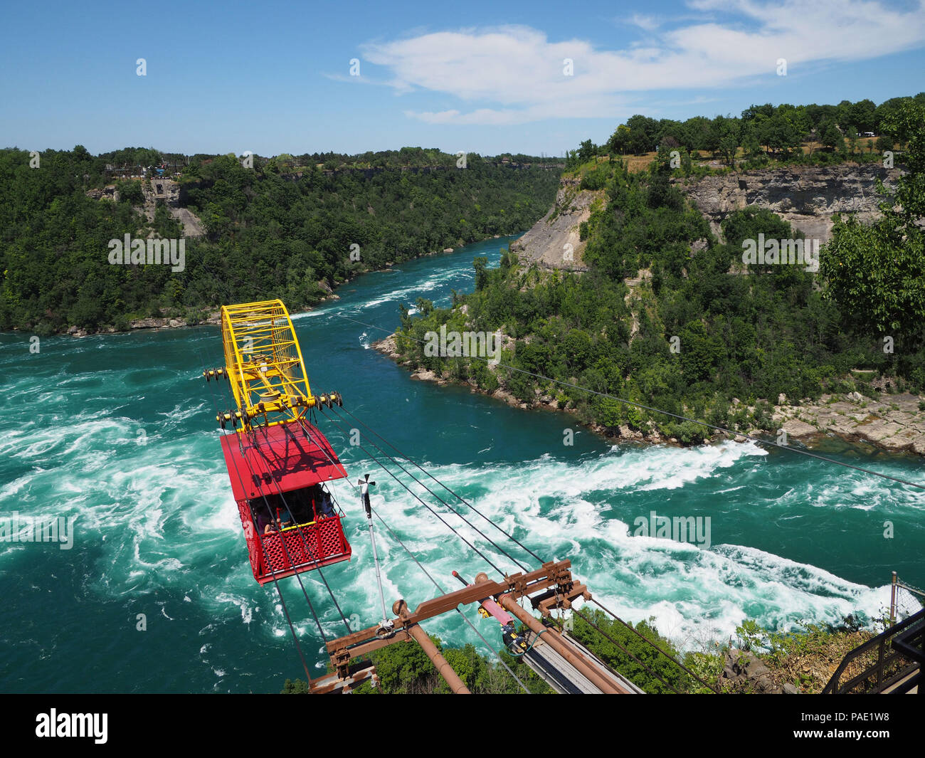 Cable car, Whirlpool Rapids in Niagara River, Ontario, Canada Stock Photo