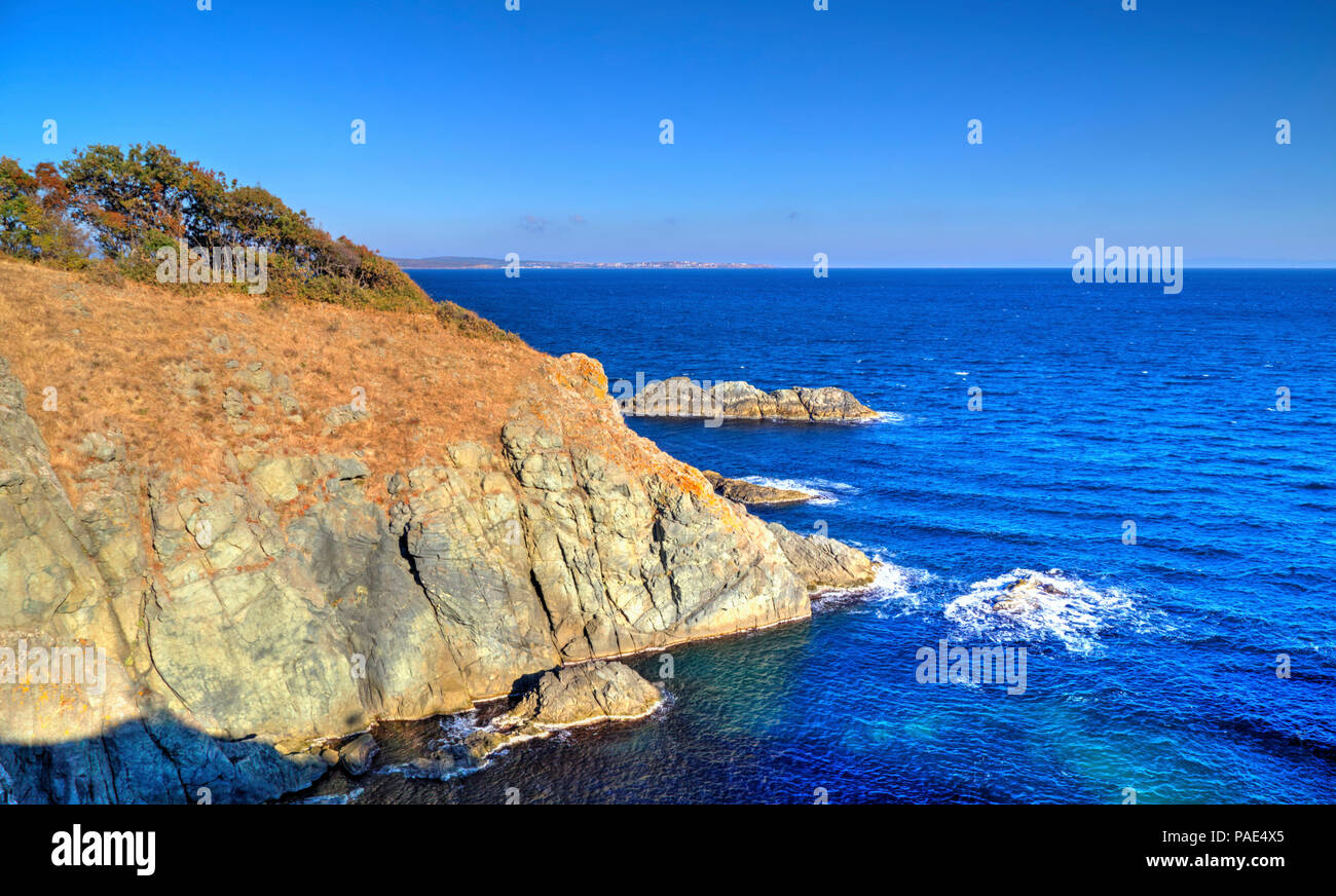 Beautiful landscape on rocky shore Stock Photo - Alamy