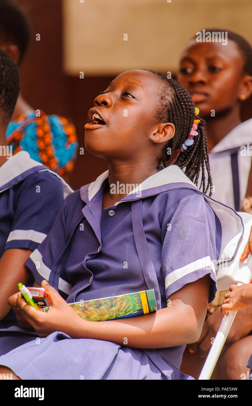 ACCRA, GHANA MARCH 4, 2013 Unidetified student girl from one of the