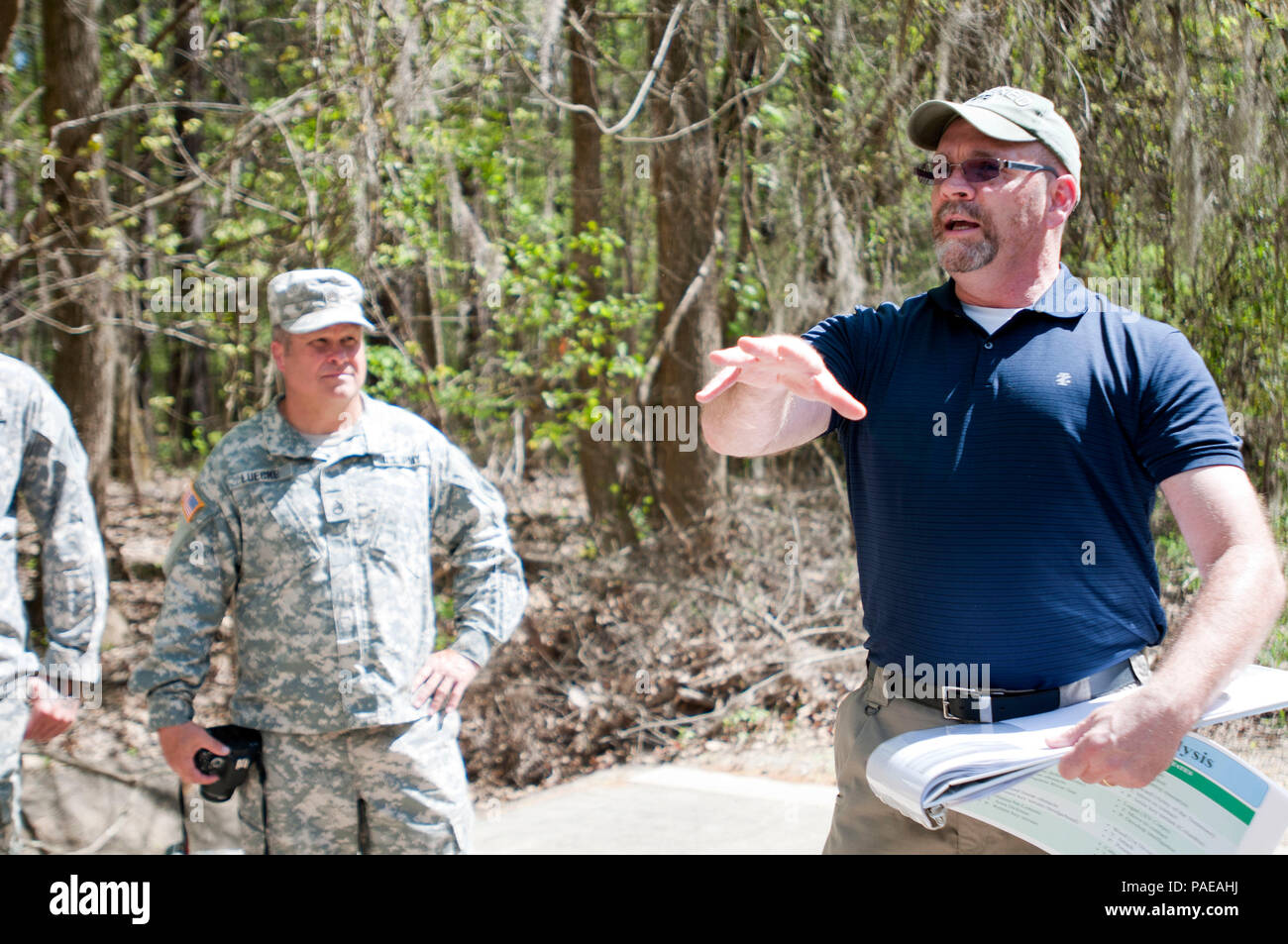Allen Skinner, Command Historian, 81st Regional Support Command, breaks