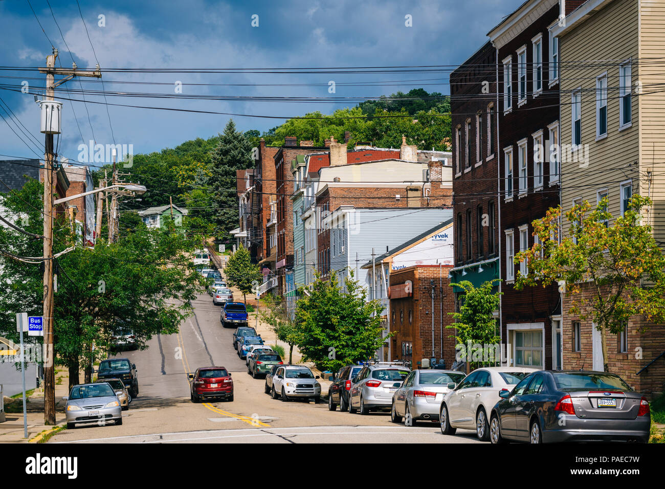 Brereton Street in Polish Hill, Pittsburgh, Pennsylvania Stock Photo