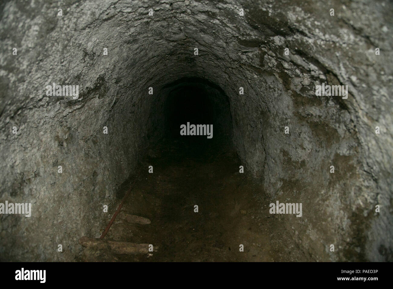 An entrance of an underground tunnel from World War II March 20 on Iwo
