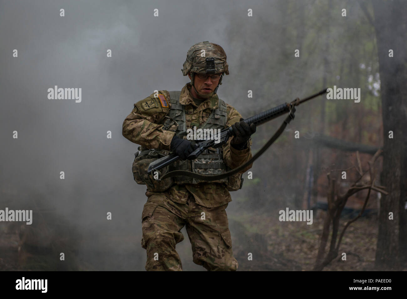 Sgt. 1st Class Dennis Henning, Co. B, 2nd Bn. 13th Inf. Reg., uses a ...