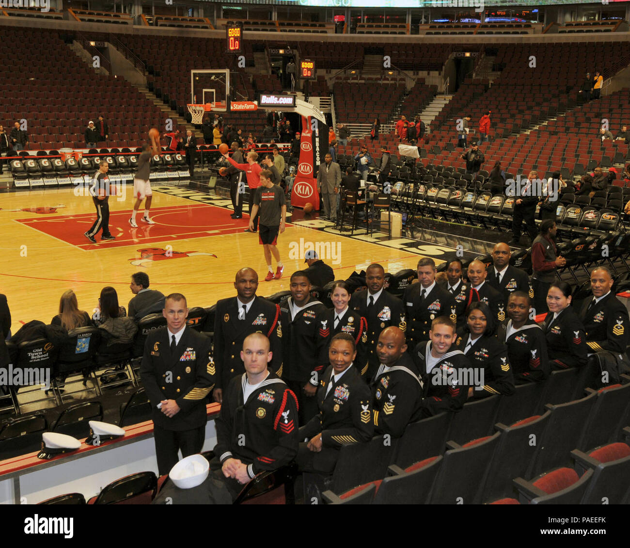 Finalists for the 2013 Manpower, Personnel, Training and Education (MPTandE) Sailor of the Year (SOY) competition were the guests of the Chicago Bulls professional basketball team