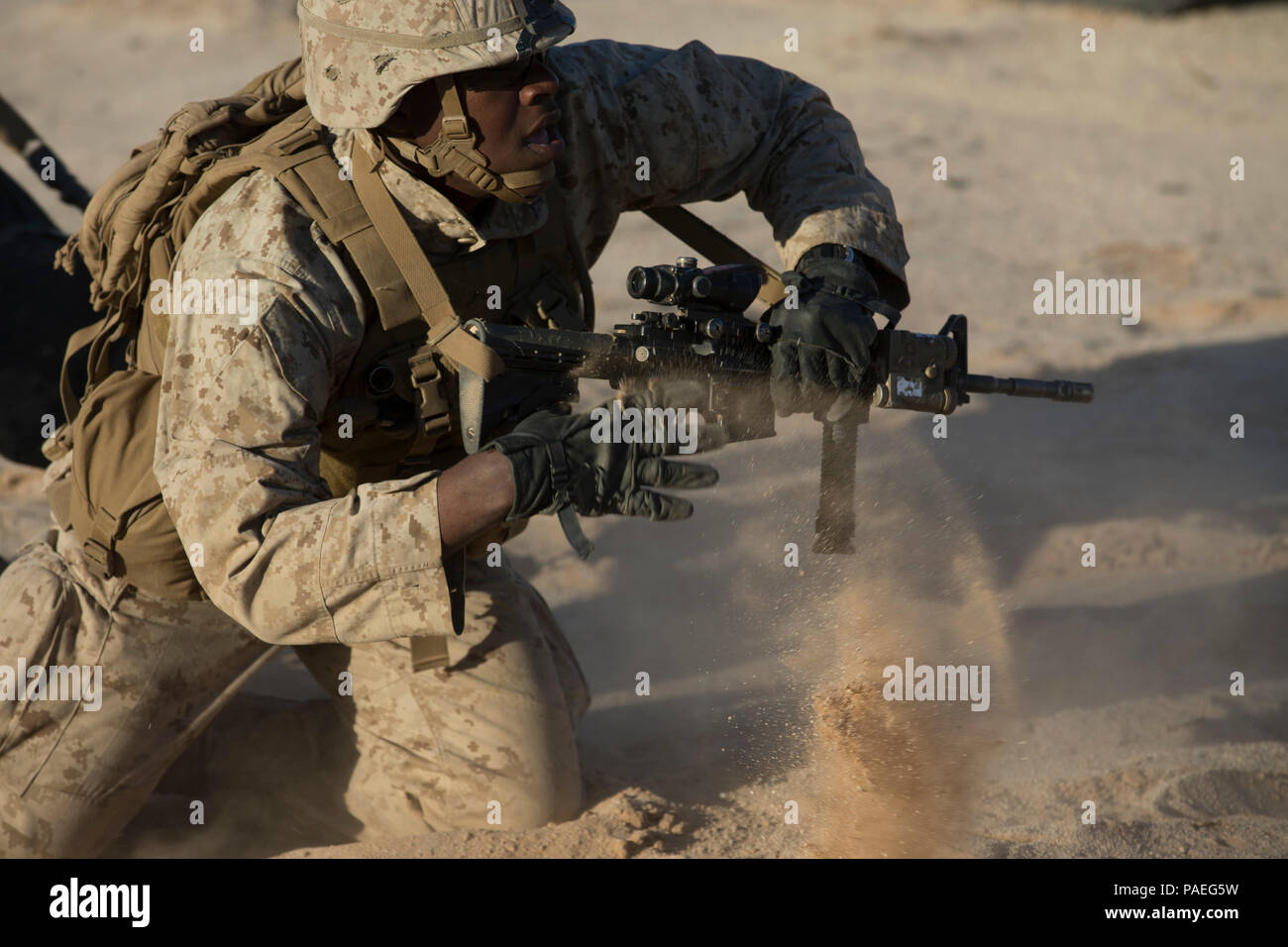 U.S. Marine Corps Pfc. Kalil A. Motley, machine gunner with Weapons ...