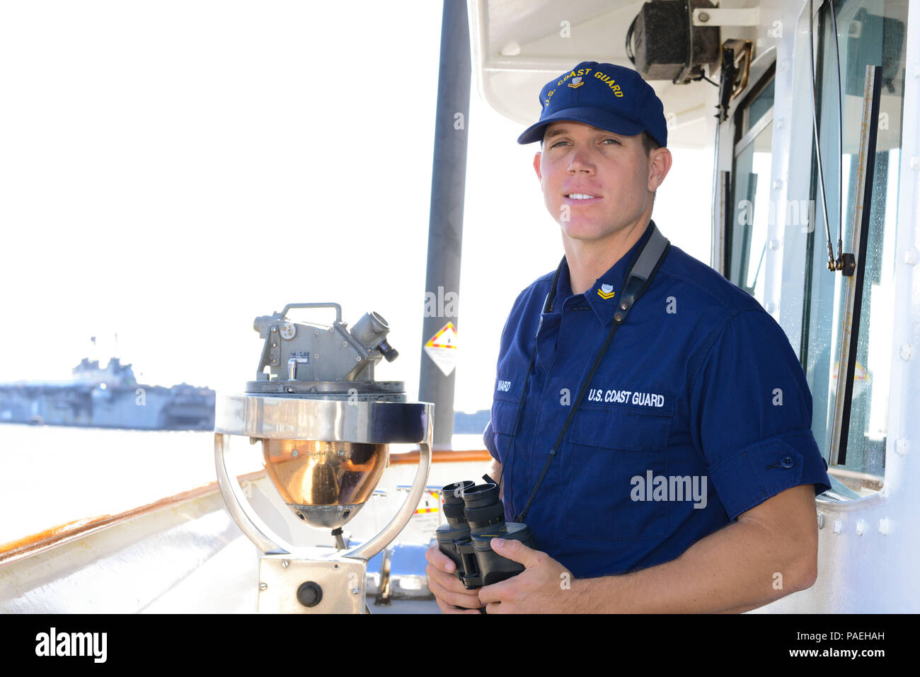 Petty Officer 2nd Class Evan Ward, a boatswain’s mate stationed aboard the Coast Guard Cutter