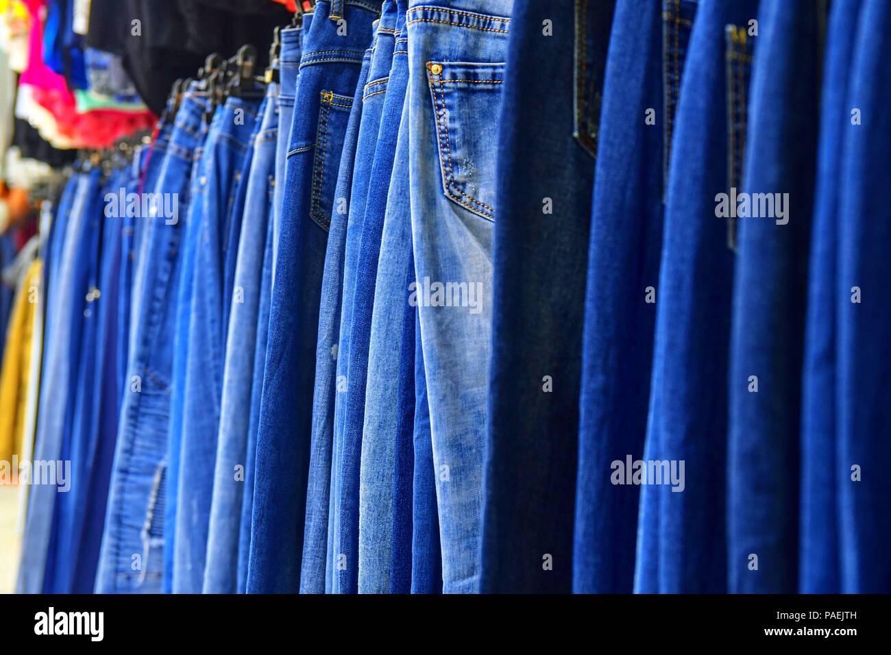 Shop Display Jeans Clothing On High Resolution Stock Photography and