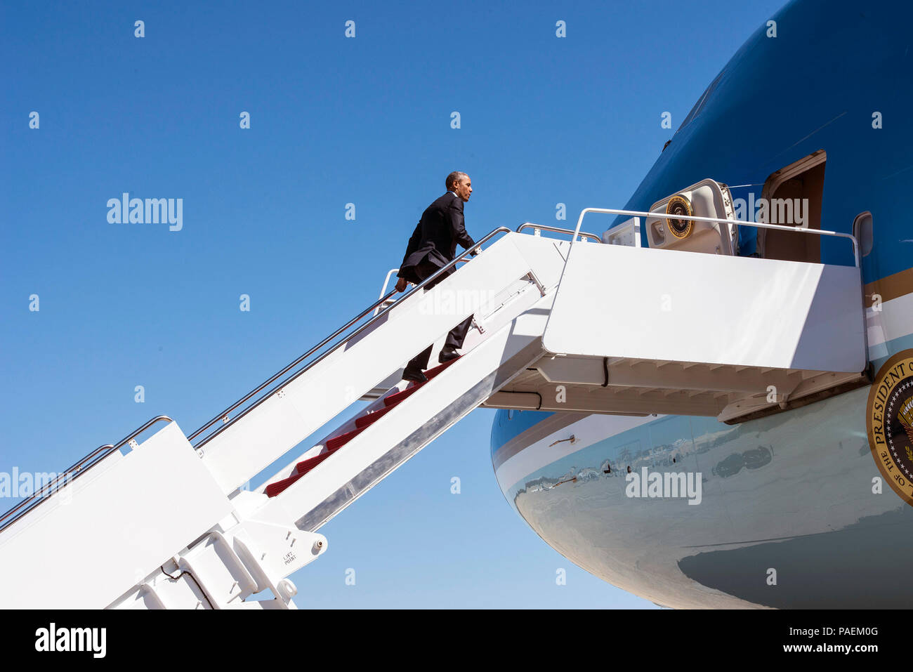 President Barack Obama Arrives At Joint Base Andrews Md March 29 2016 And Departs On Board Air Force One Which Is An 89th Airlift Wing Vc 25 Aircraft Modified For Presidential Support The