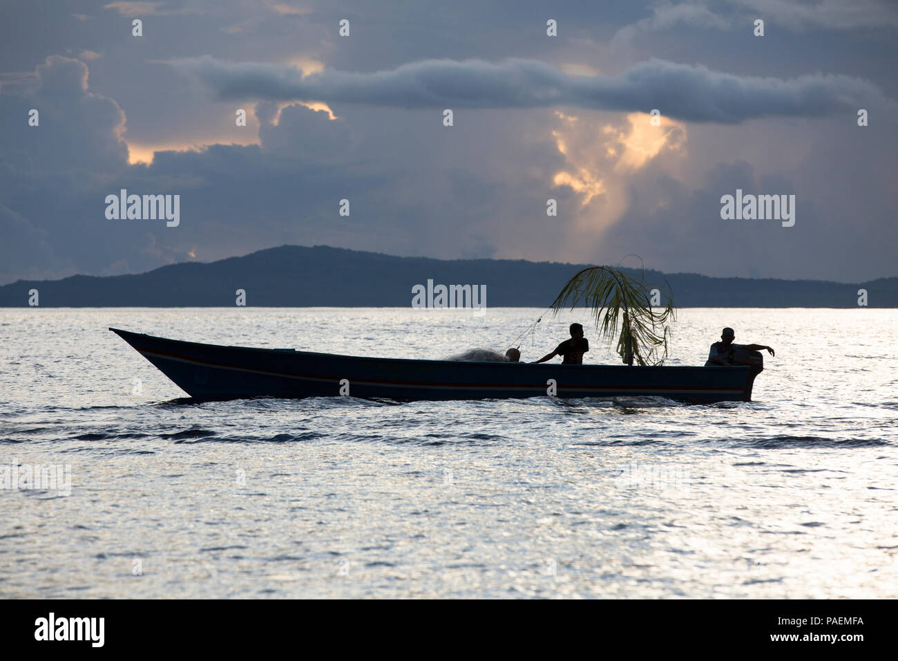 Indonesian fishing boat Stock Photo