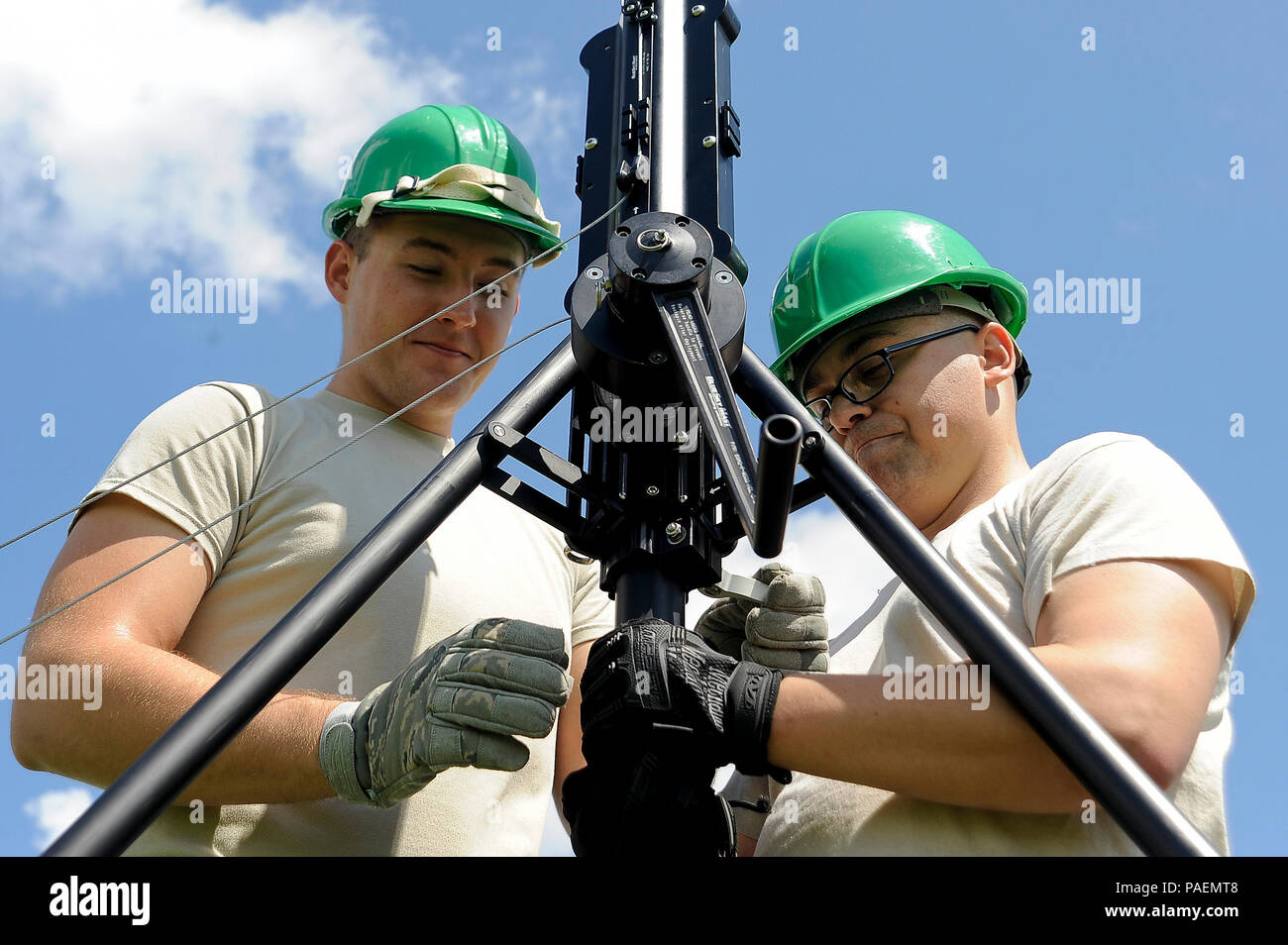 Airman 1st Class Garrett Lucas, a military satellite communications technician with the 6th