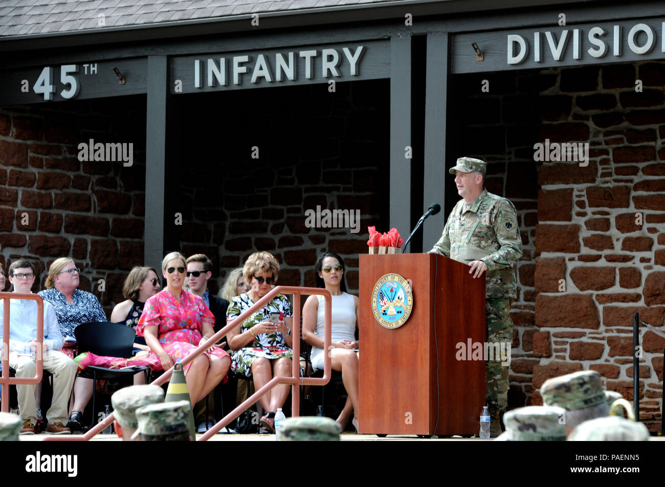 Col. John Muller, outgoing commander of 90th Troop Command, Oklahoma ...
