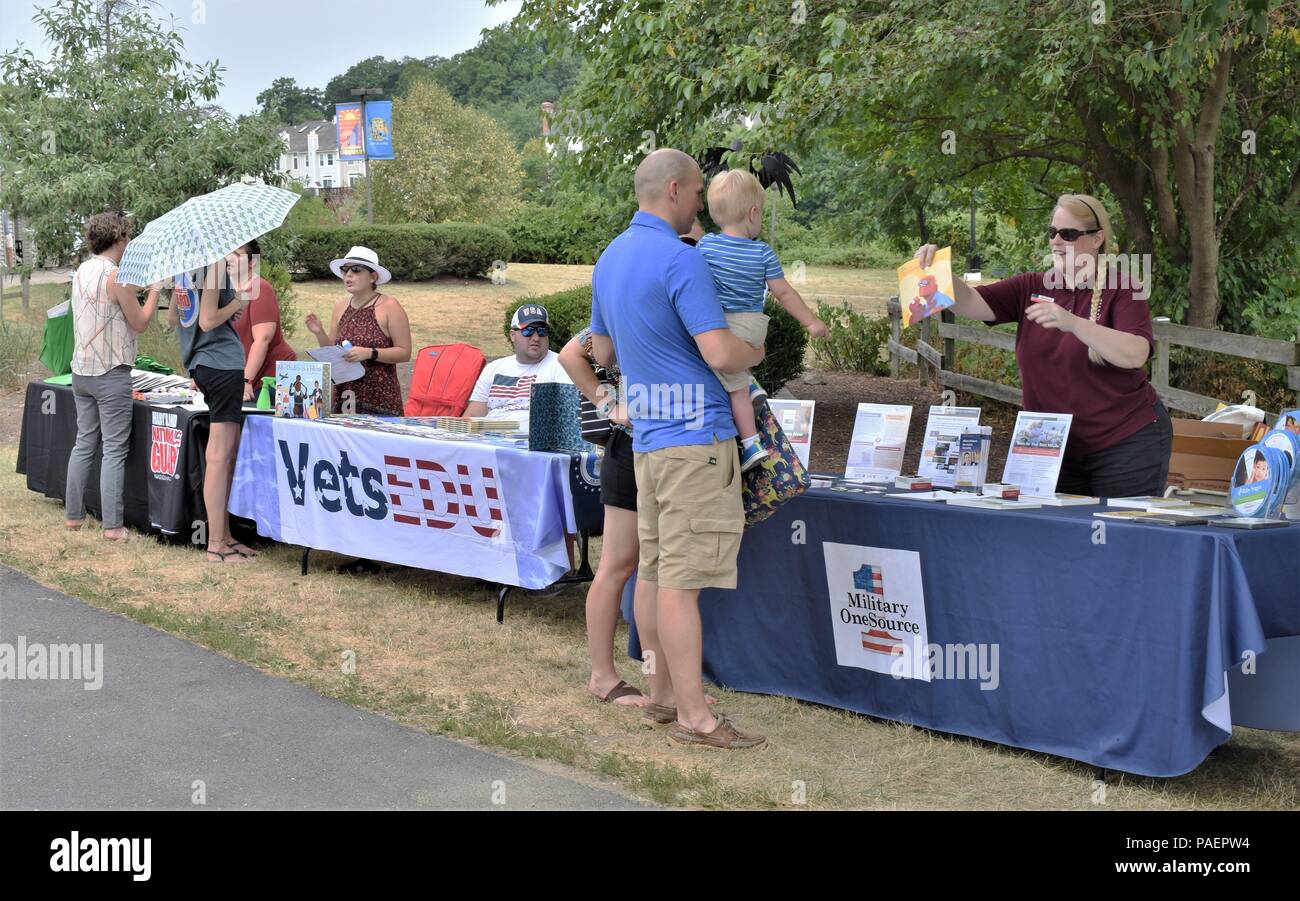 U.S. Maryland Army National Guard (MDARNG) 629th Military Intelligence Battalion, 58th Expeditionary Military Intelligence Brigade (EMIB) celebrated their 1st annual organizational day at Granville Gude Park in Laurel, MD, on July 15, 2018. Stock Photo