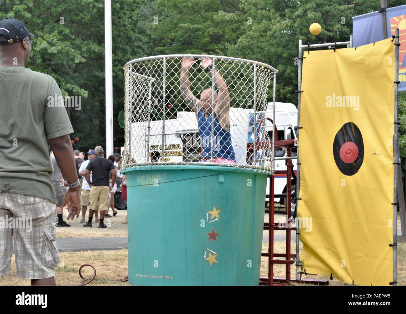 U.S. Maryland Army National Guard (MDARNG) 629th Military Intelligence Battalion, 58th Expeditionary Military Intelligence Brigade (EMIB) celebrated their 1st annual organizational day at Granville Gude Park in Laurel, MD, on July 15, 2018. Stock Photo