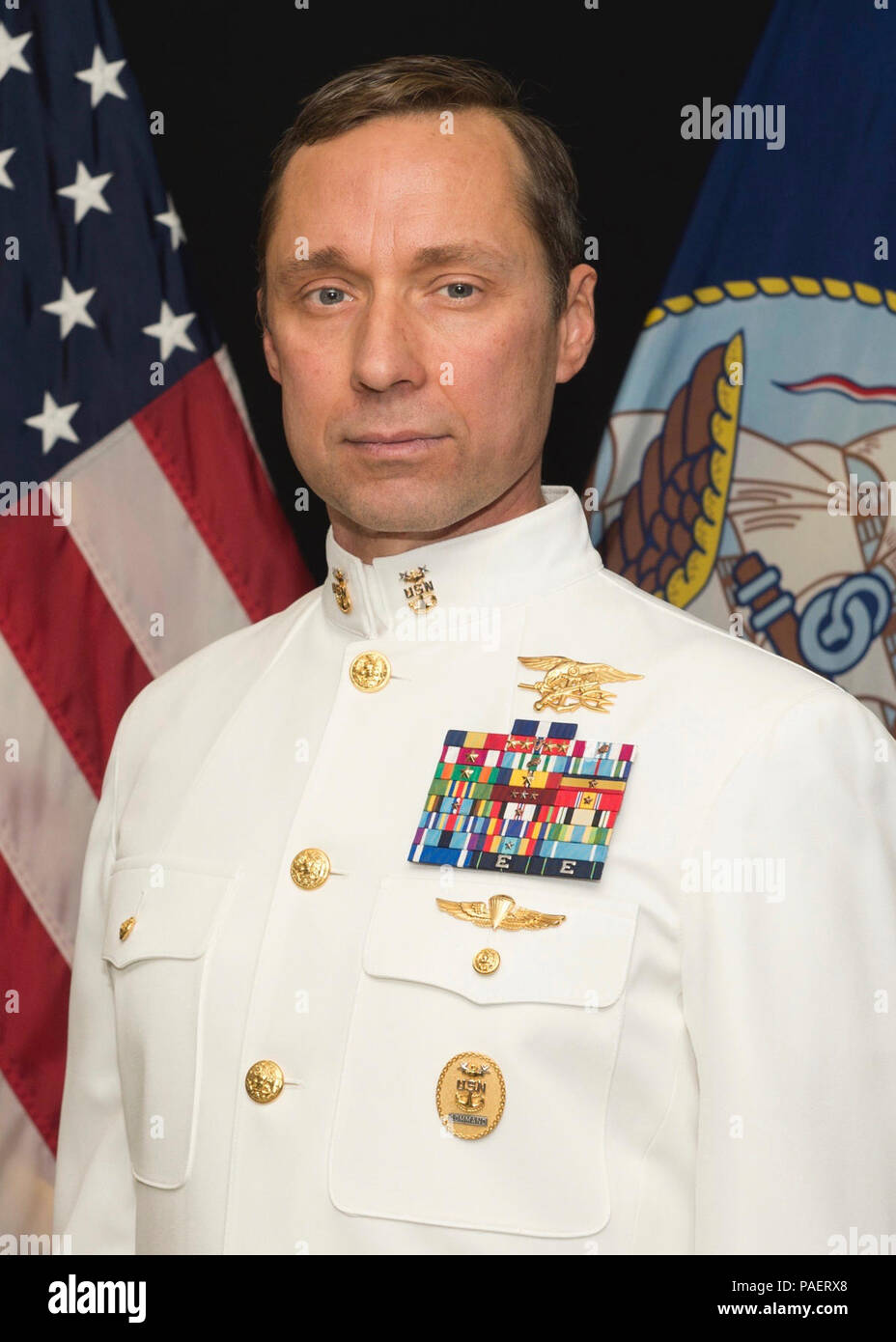 (May 7, 2018) An undated official portrait of retired Master Chief Special Warfare Operator (SEAL) Britt K. Slabinski. President Donald J. Trump will award the Medal of Honor to Master Chief Slabinski during a White House ceremony on May 24, 2018 for his heroic actions during the Battle of Takur Ghar in March 2002 while serving in Afghanistan.  Master Chief Slabinski is being recognized for his actions while leading a team under heavy effective enemy fire in an attempt to rescue SEAL teammate Petty Officer 1st Class Neil Roberts during Operation Anaconda in 2002. The Medal of Honor is an upgra Stock Photo