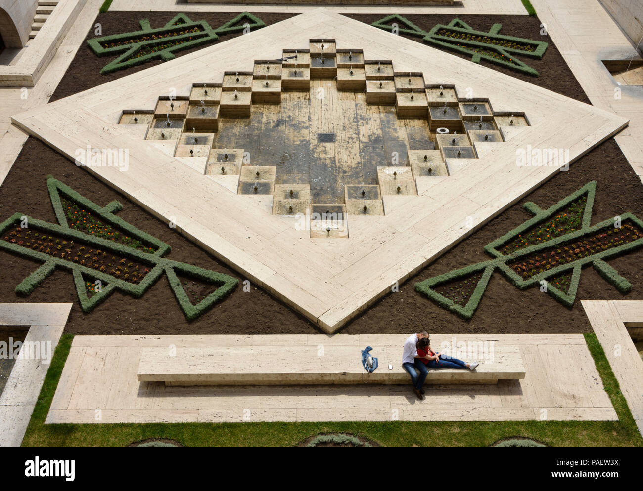 Aerial view of a detail of the Cascade complex in Yerevan, Armenia. Stock Photo