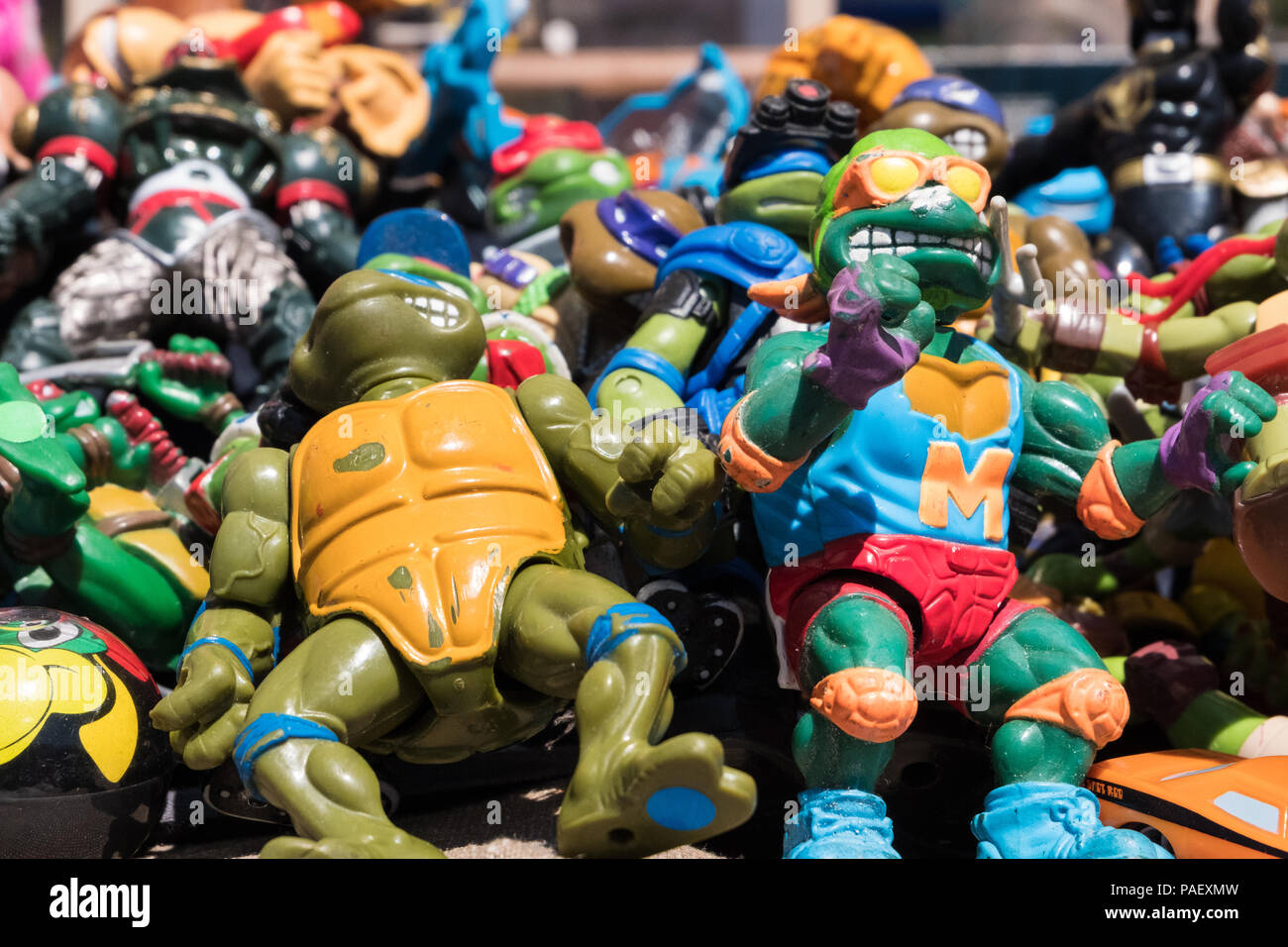 Beautiful background of movie action figures Stock Photo Alamy