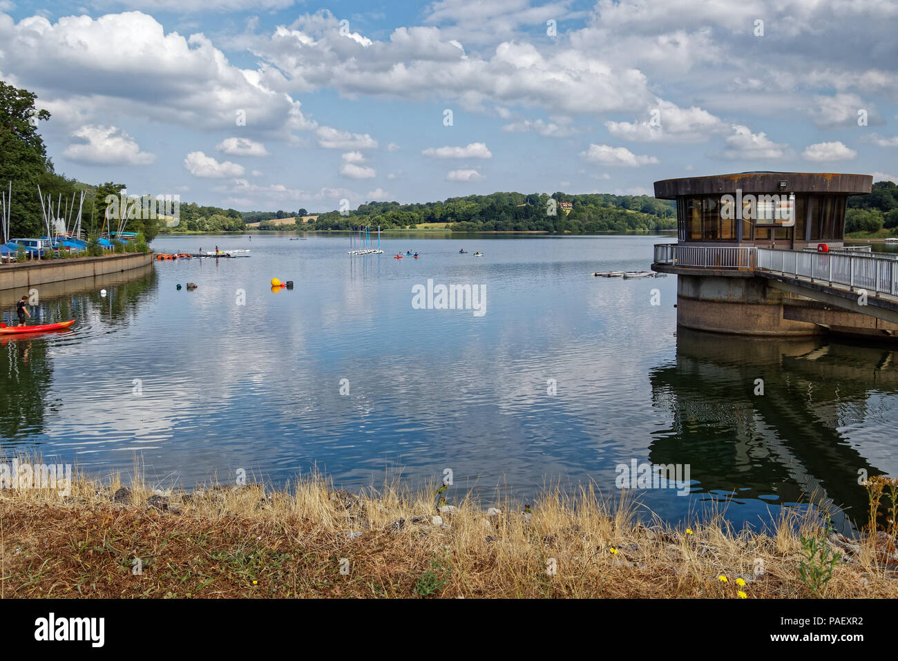 ARDINGLY, SUSSEX/UK - JULY 21 : View of the reservoir in Ardingly Sussex on July 21, 2018. Unidentified people Stock Photo