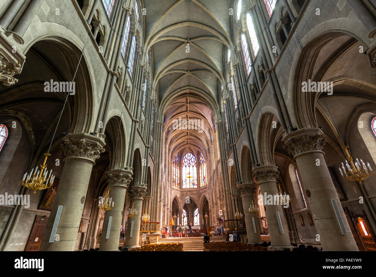 Interior of the Moulins Cathedral Basilica Notre-Dame-de-l'Annonciation ...