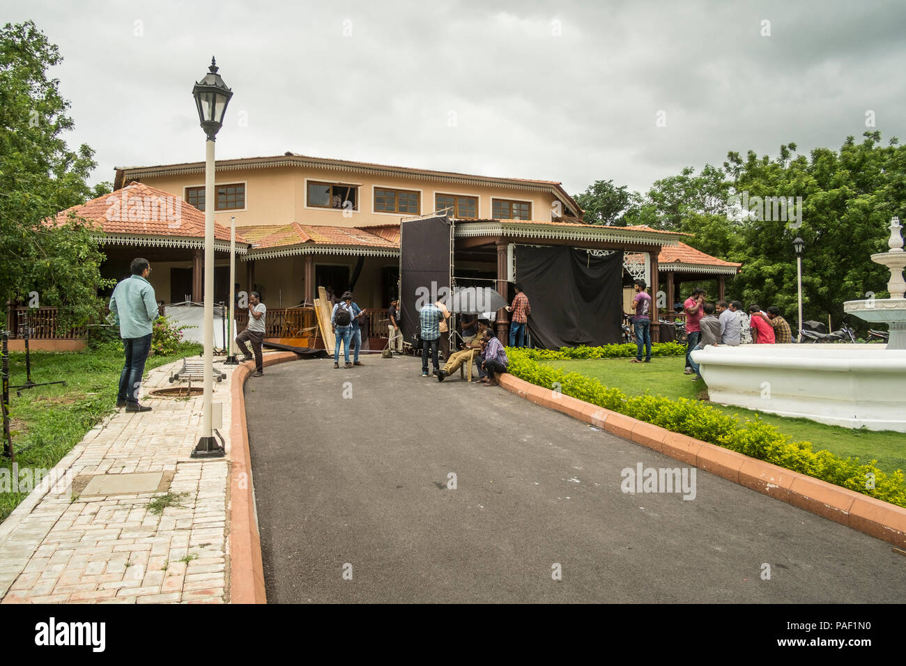 A shooting crew in Ramoji Film City in Hyderabad, India Stock Photo