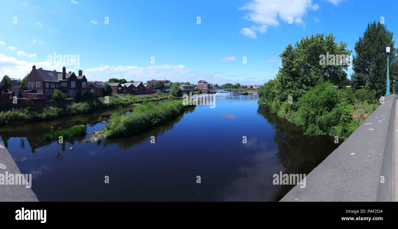 The view of Castleford's Millennium Bridge & Flour Mill from Lock Lane