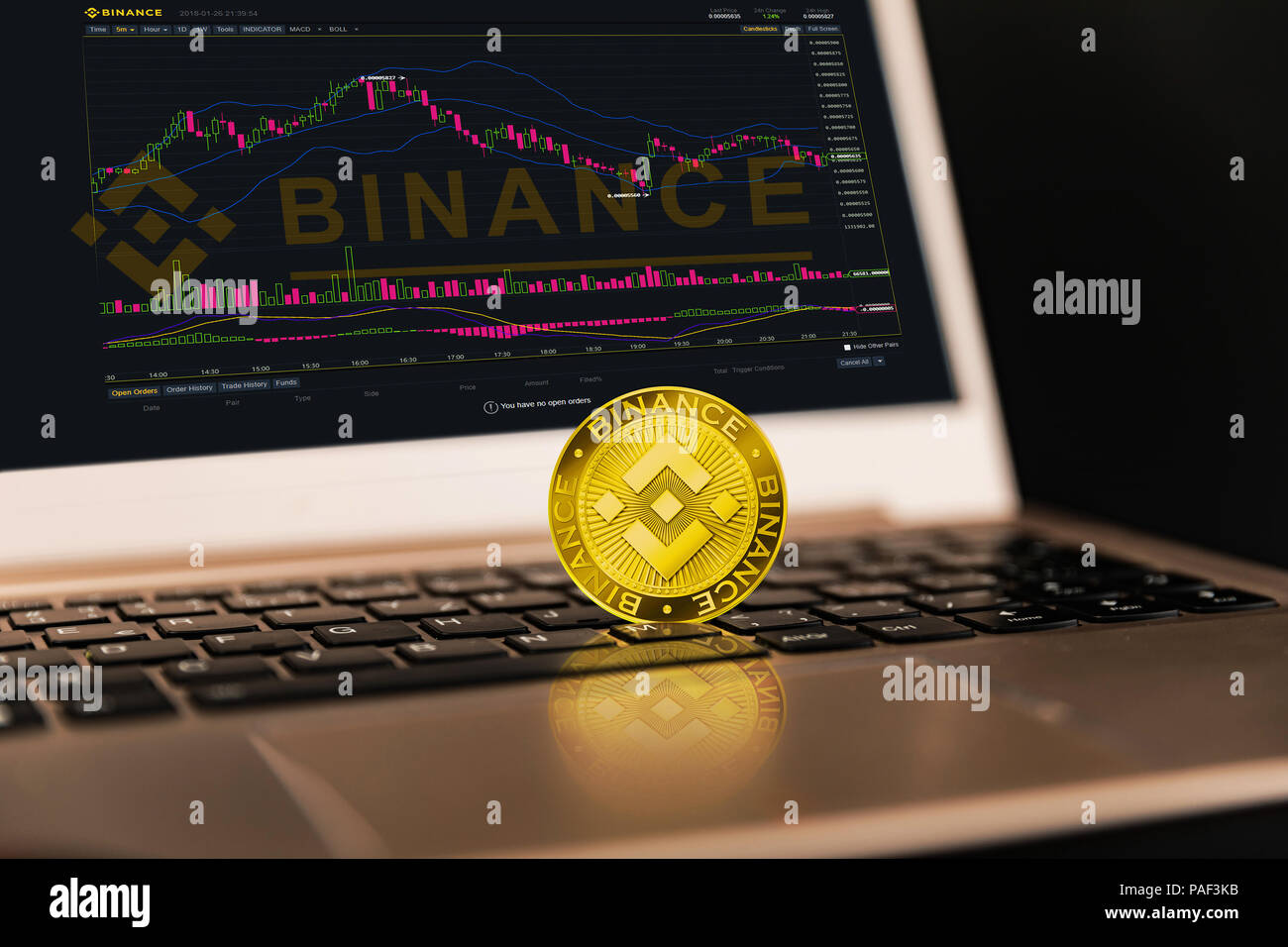 Binance is a finance exchange market. Crypto Currency background concept.  Cryptocurrency BNB Binance coin Stock Photo - Alamy