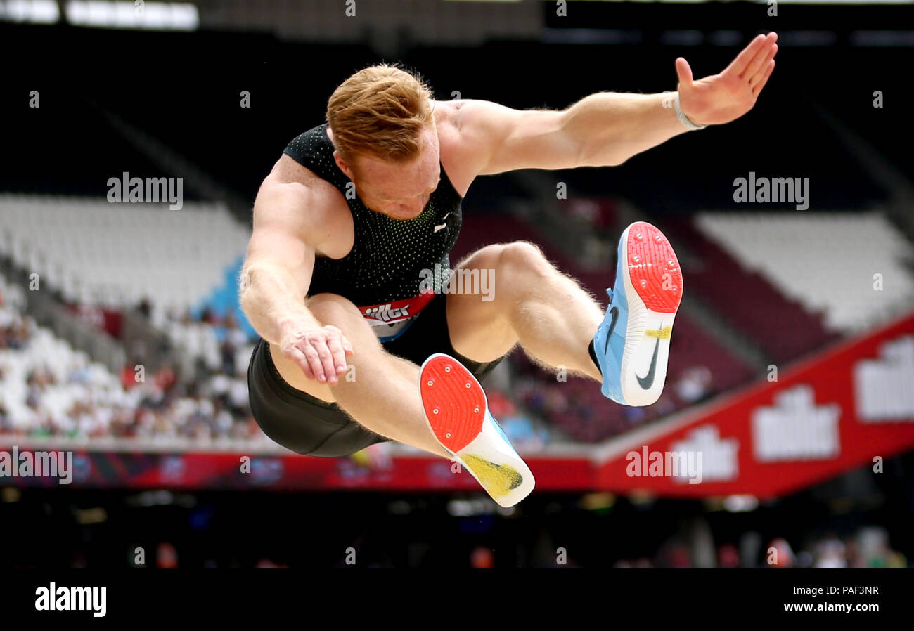 Great Britain's Greg Rutherford competes in the Men's Long Jump during ...