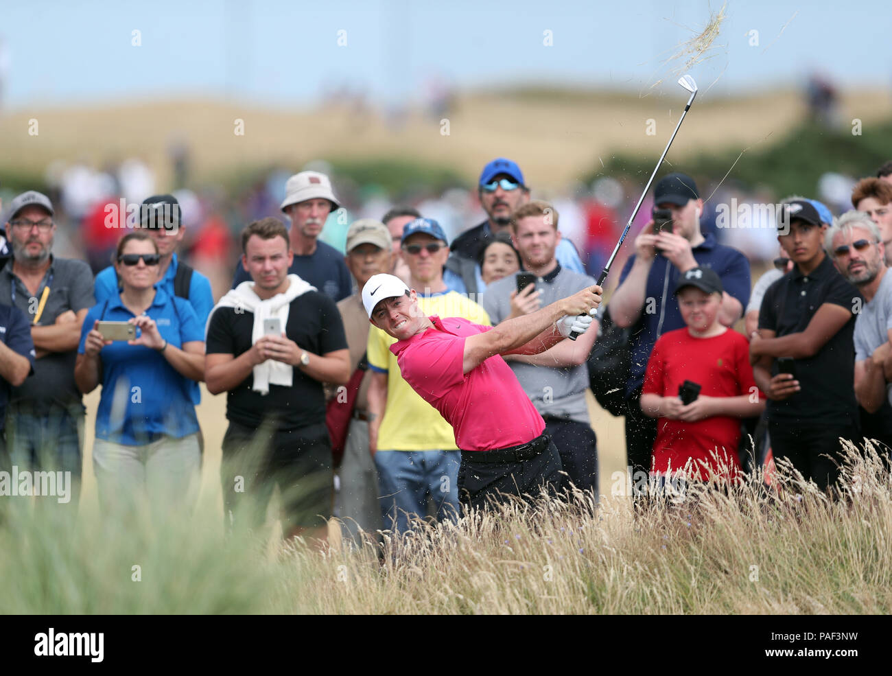 Angus Matt Rory Northern Ireland's Rory McIlroy plays from the rough on the 6th during ...