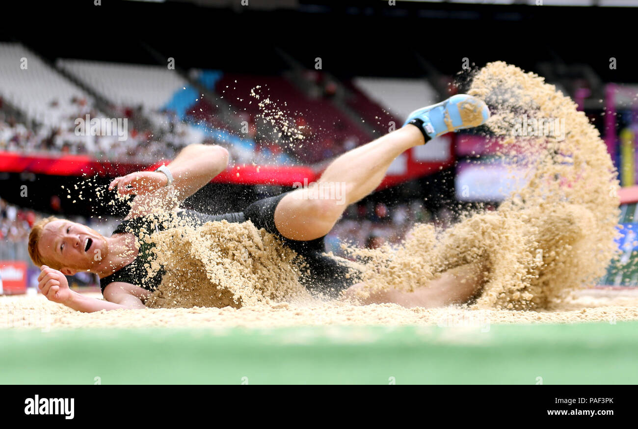 Great Britain's Greg Rutherford competes in the Men's Long Jump during ...