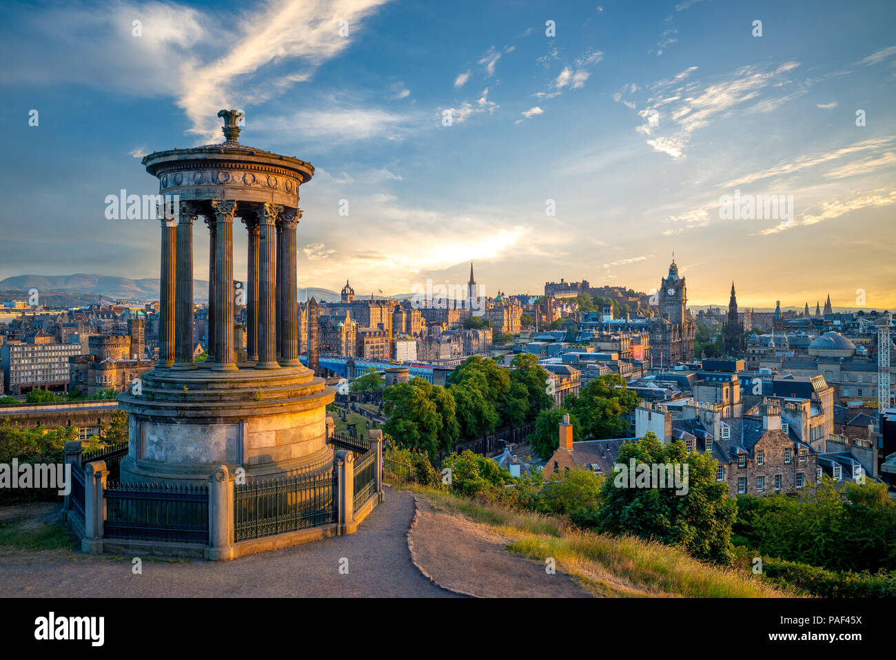 landscape of calton hill, edinburgh, uk Stock Photo