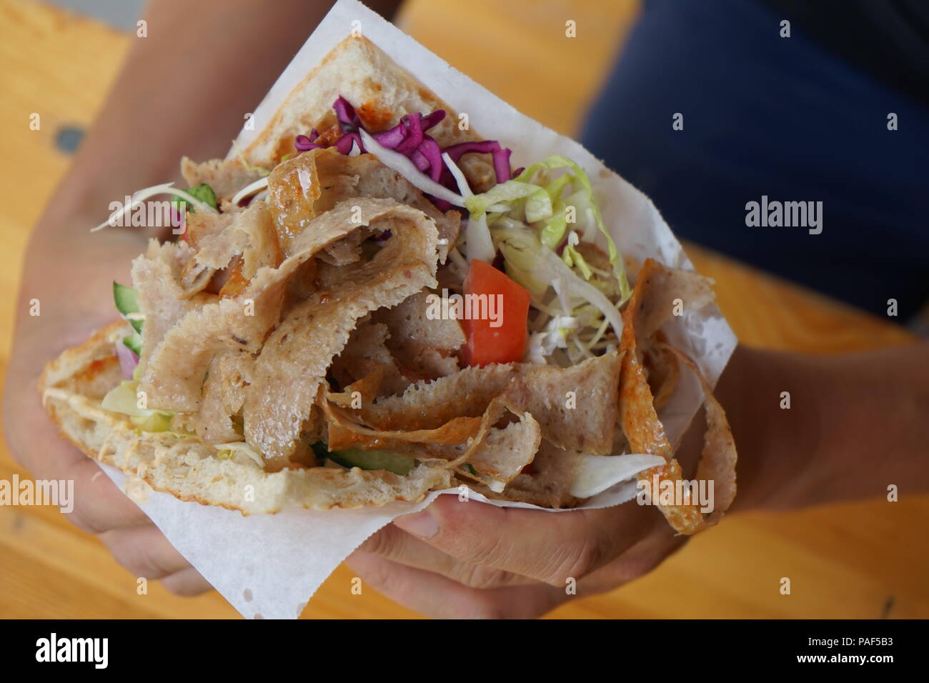 Berlin Döner Kebap/Kebab-turkish fast food Stock Photo