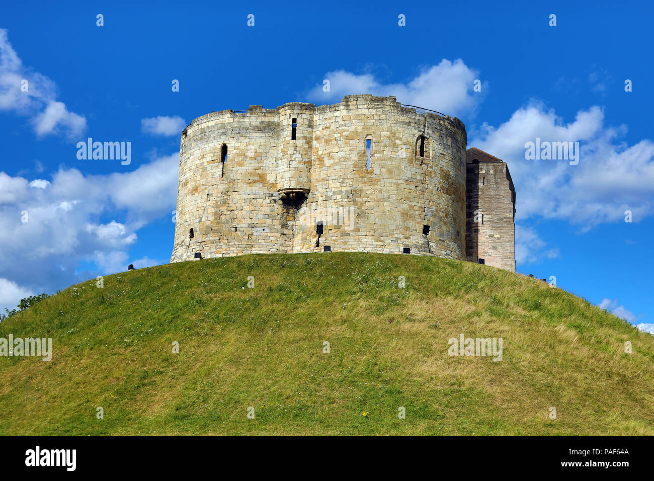Clifford's Tower at York Castle in York, Yorkshire, England Stock Photo