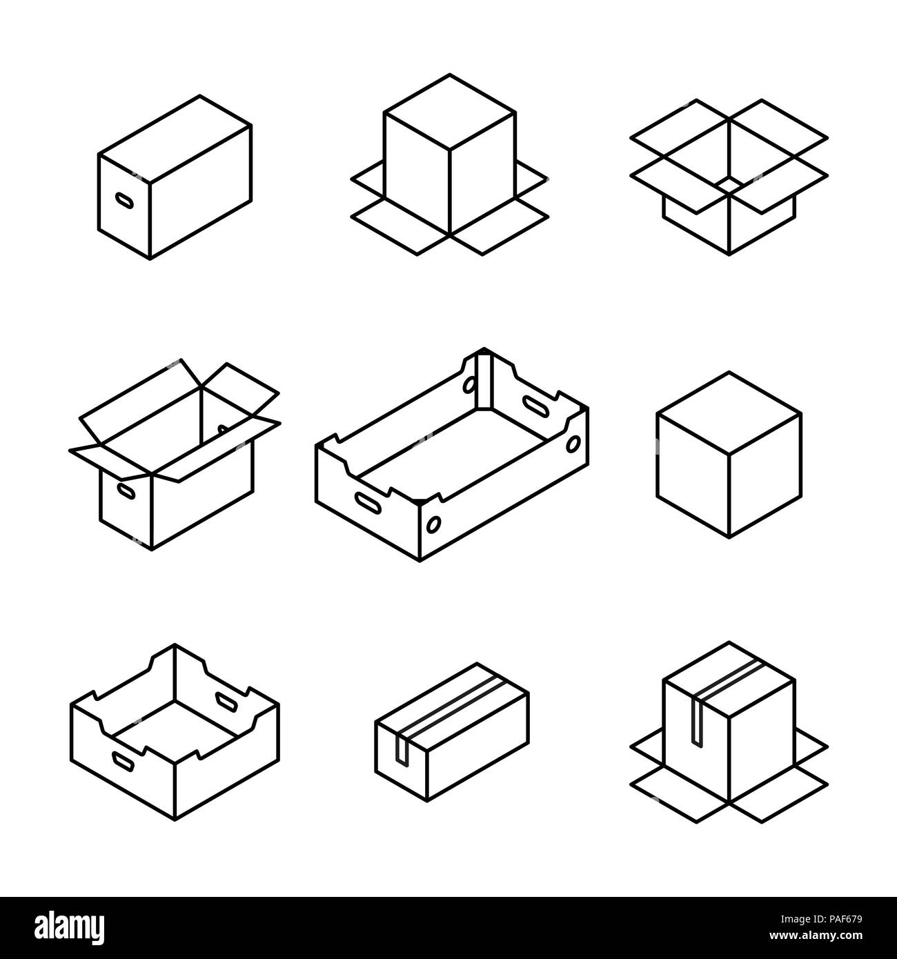 Box drawing fine Stock Vector Images Alamy