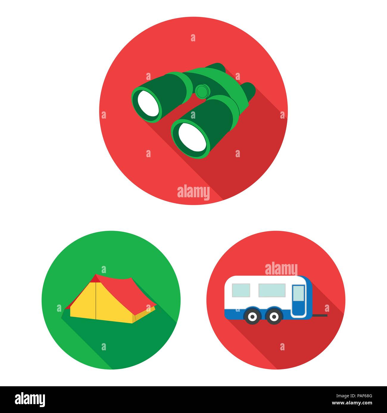 Rest in the camping flat icons in set collection for design. Camping ...