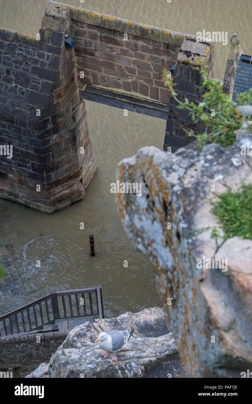 High Tide At Mont St Michel Normandy France During High Tides The high-tide-at-mont-st-michel-normandy-france-during-high-tides-the